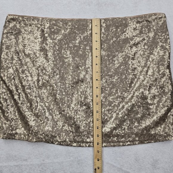 NWT GAP Factory Sequin Mini Skirt Size 18 Champaign Tan Lined Holiday Glam - Picture 9 of 10